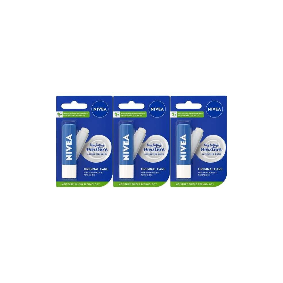 NIVEA Lip Balm Original Care 4.8g (Pack of 3)