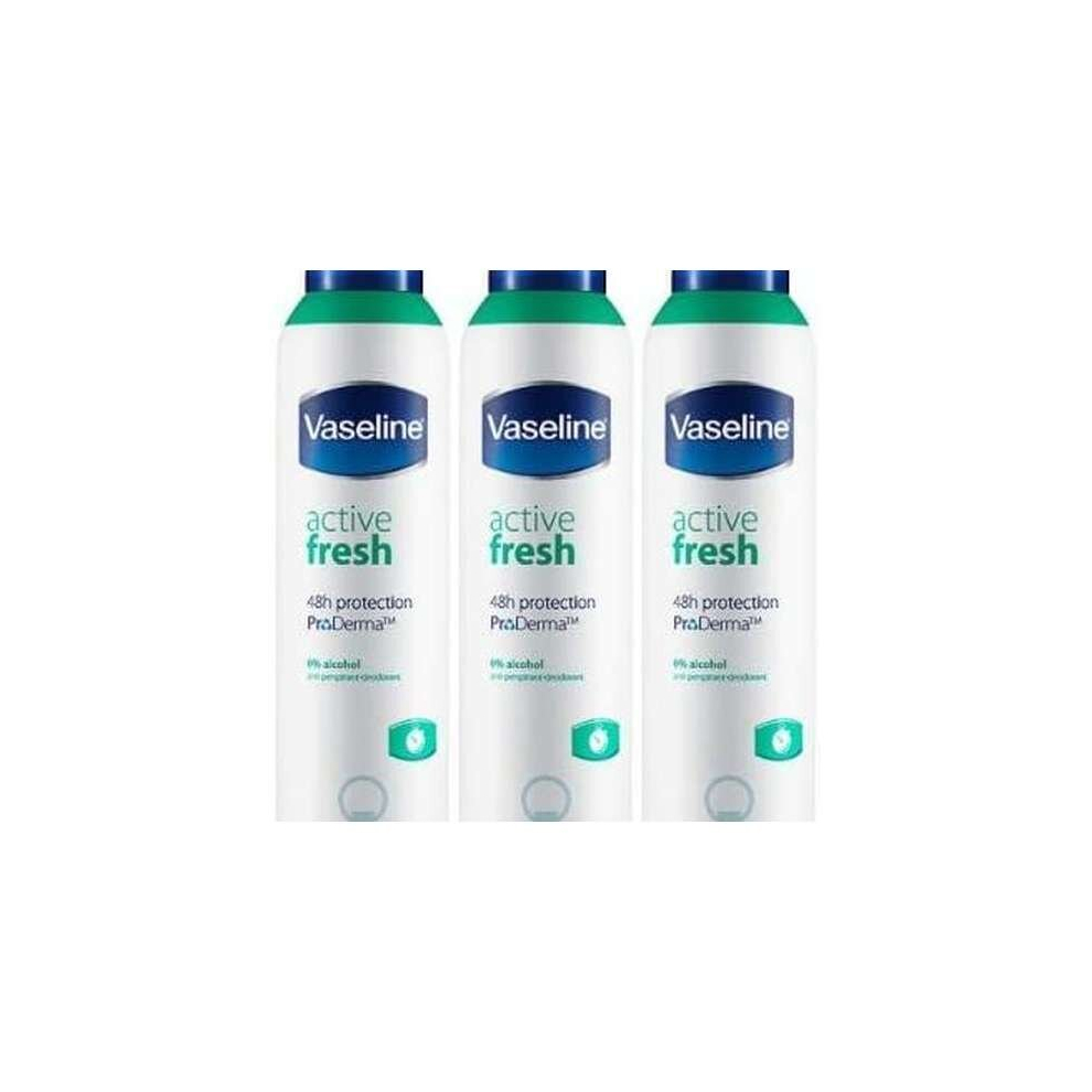 Vaseline Men Active Dry Anti-Perspirant Deodorant Spray 250ml (Pack of 3)