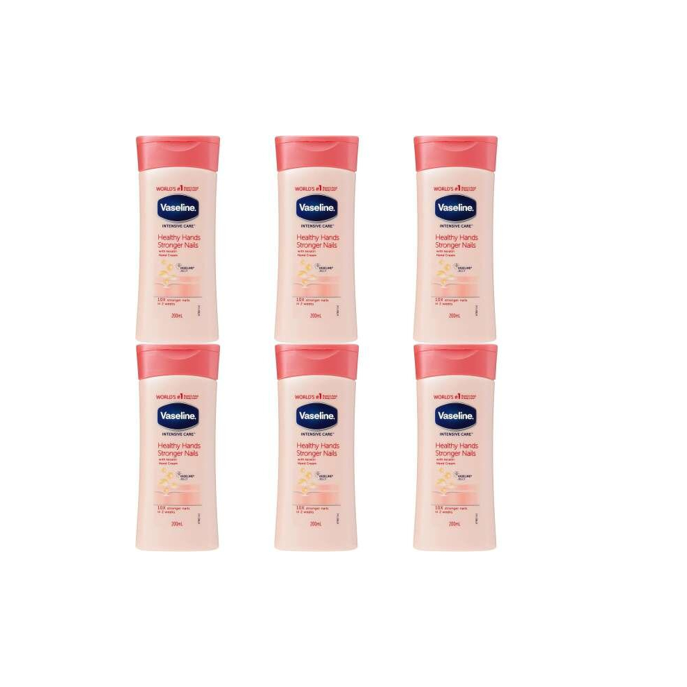 Vaseline Intensive Care Healthy Hands  Stronger Nails Lotion 200ml (Pack of 6)