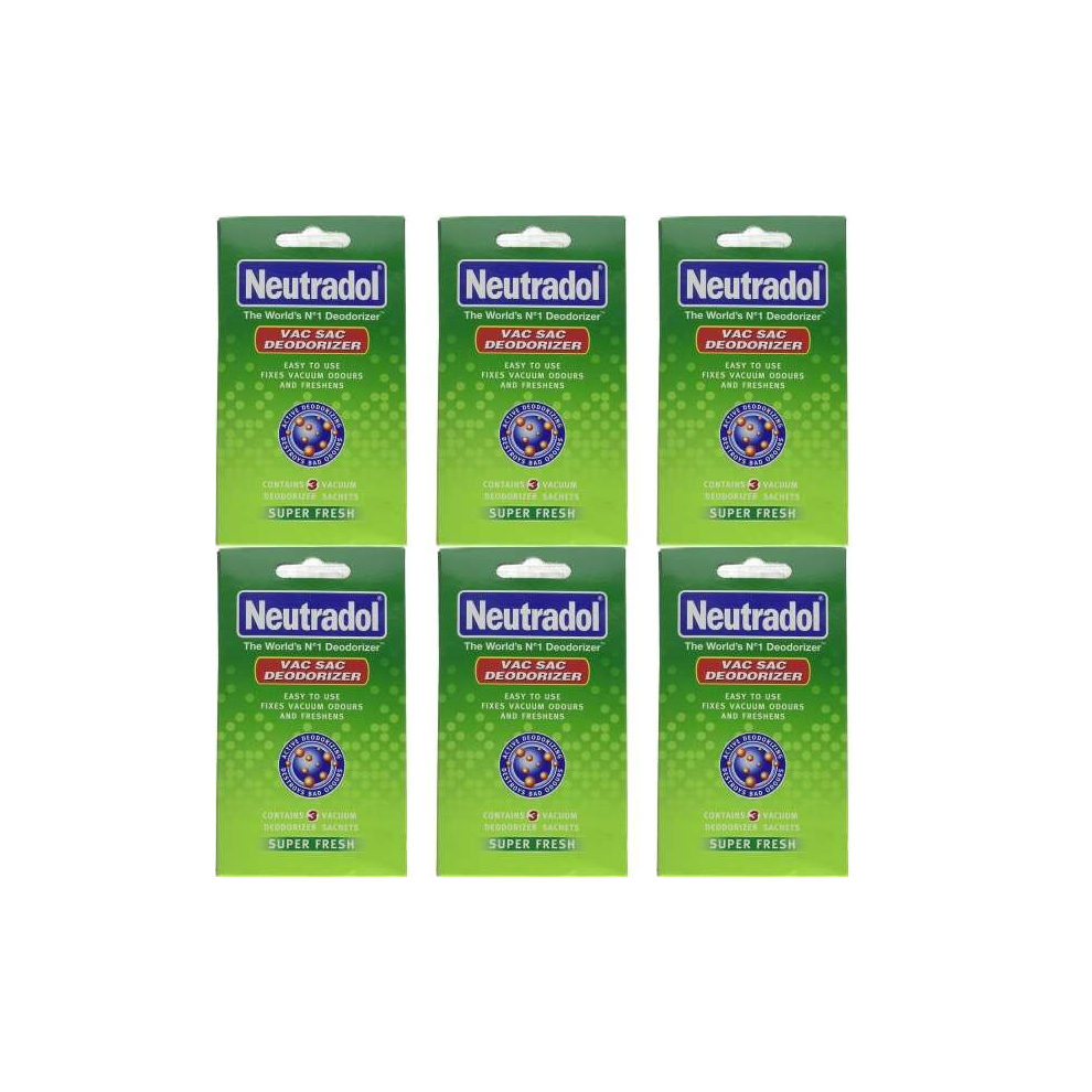 Neutradol Vac Deodorizer Super Fresh Green (N1) (Pack of 6)