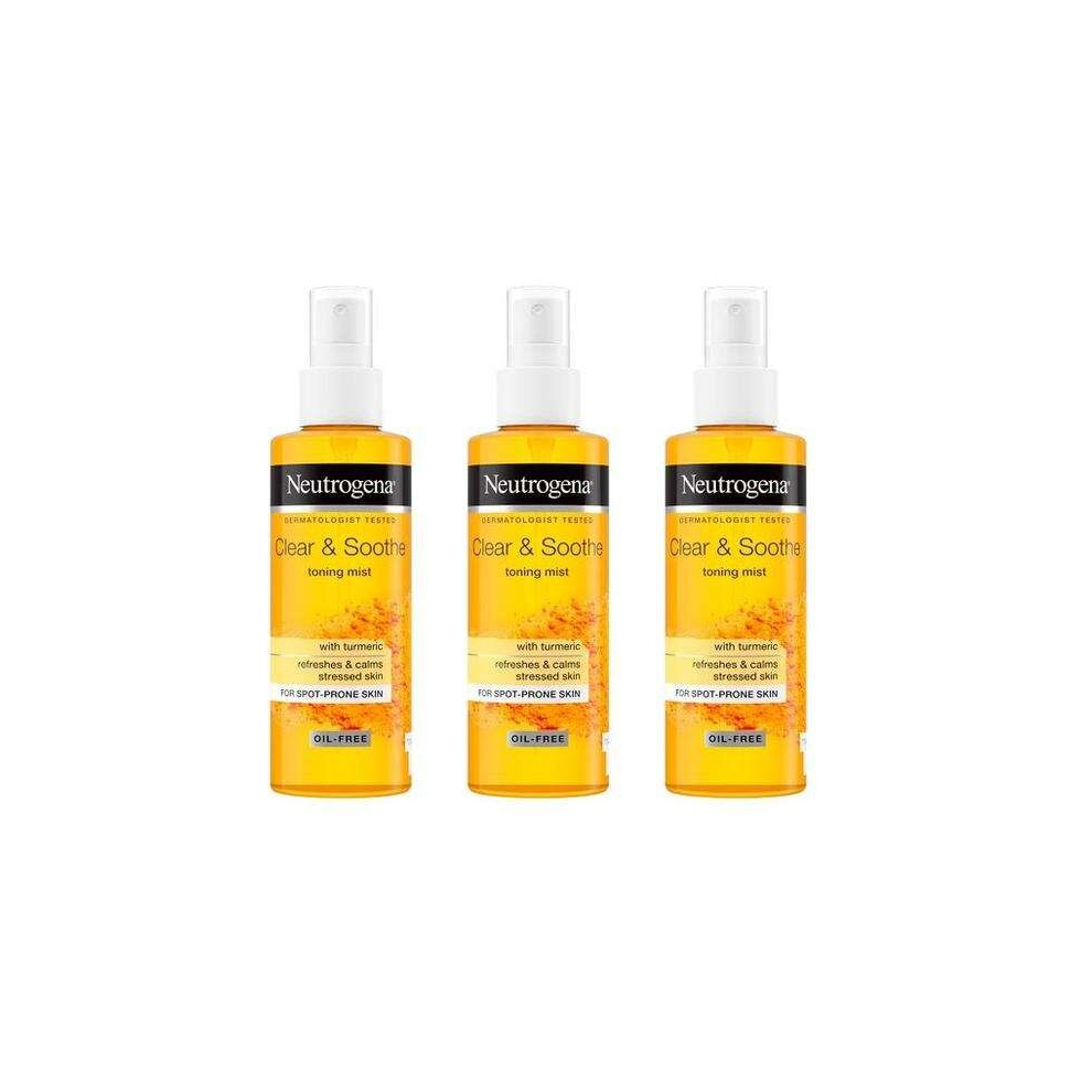 Neutrogena Clear and Soothe Toning Mist 125ml (Pack of 3)