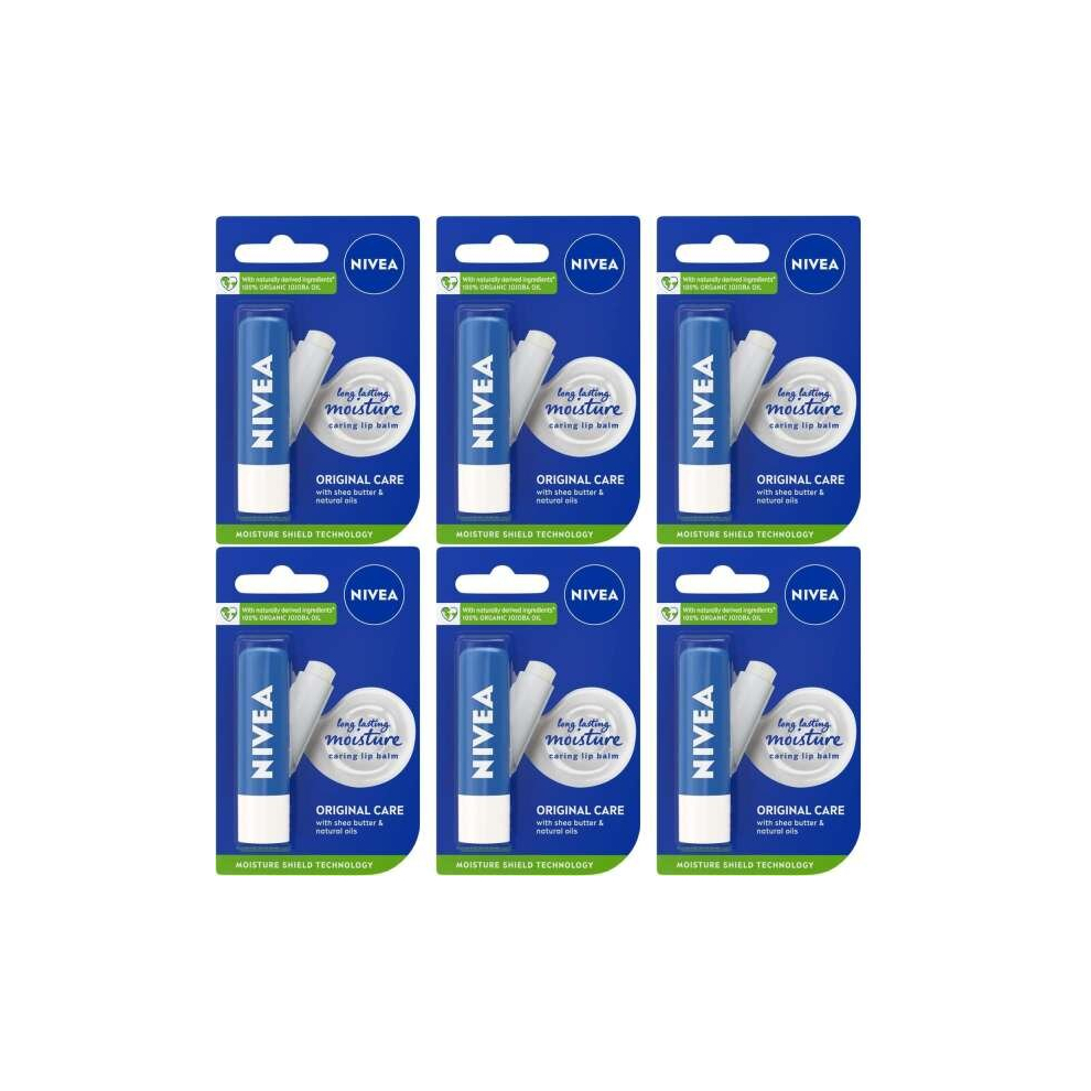 NIVEA Lip Balm Original Care 4.8g (Pack of 6)