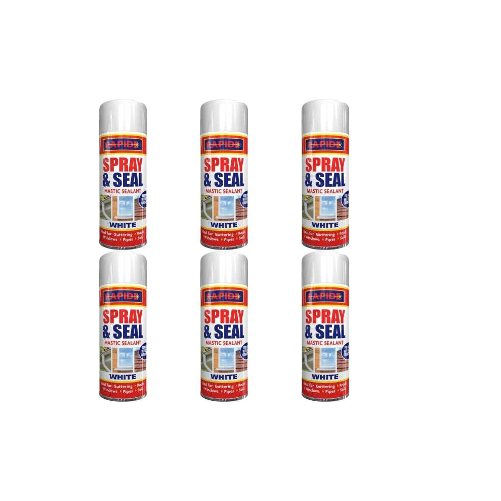 Rapide Spray & Seal Leak Fix Stop Sealant Instant Waterproof - White 300ml           3183 (Pack of 6)