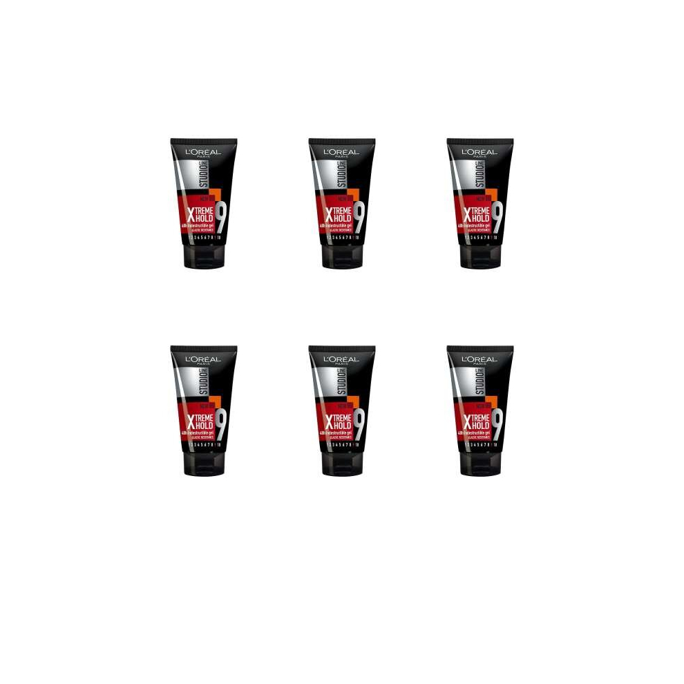 Loreal Studio Xtreme Hold Indestructible Hair Gel Elastic Resistance 150ml (Pack of 6)