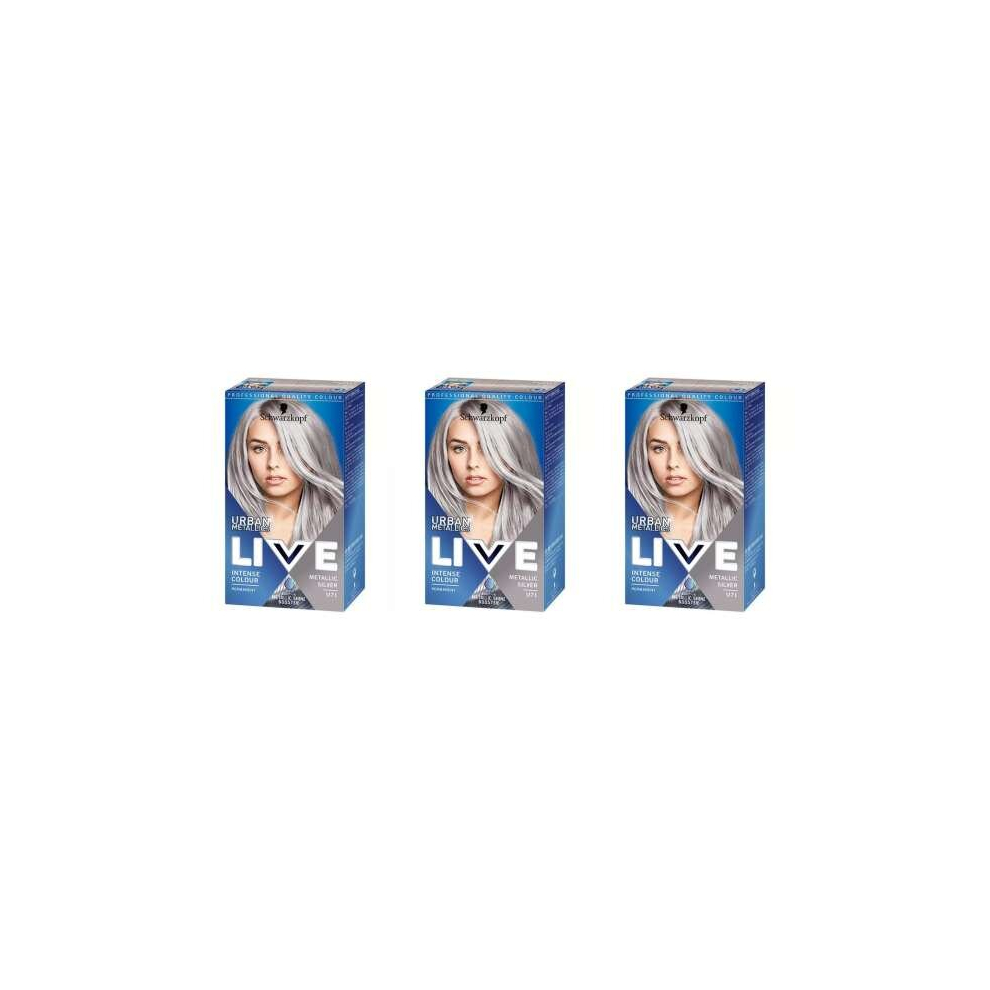 Schwarzkopf LIVE URBAN METALLICS U71 Metallic Silver (Pack of 3)