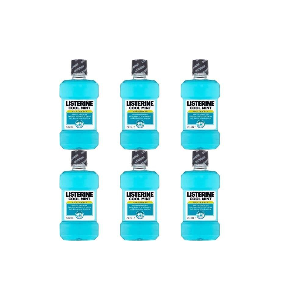 Listerine Cool Mint Mouthwash, 250ml (Pack of 6)