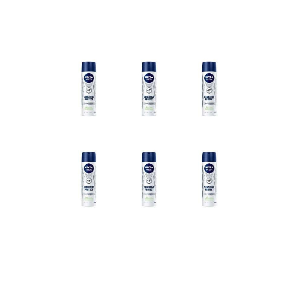 NIVEA MEN Anti-Perspirant Deodorant Spray Sensitive Protect 150ml (Pack of 6)