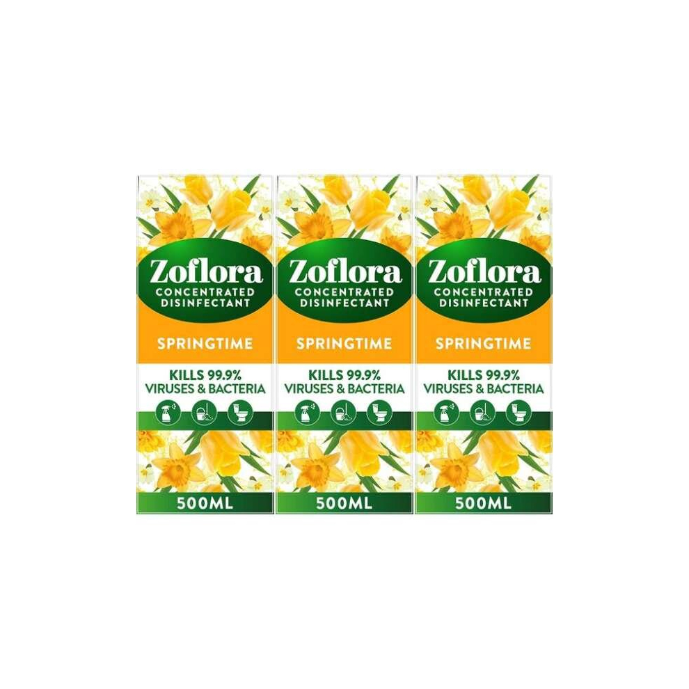 Zoflora Multi-Purpose Concentrated - Springtime, 500ml (Pack of 3)