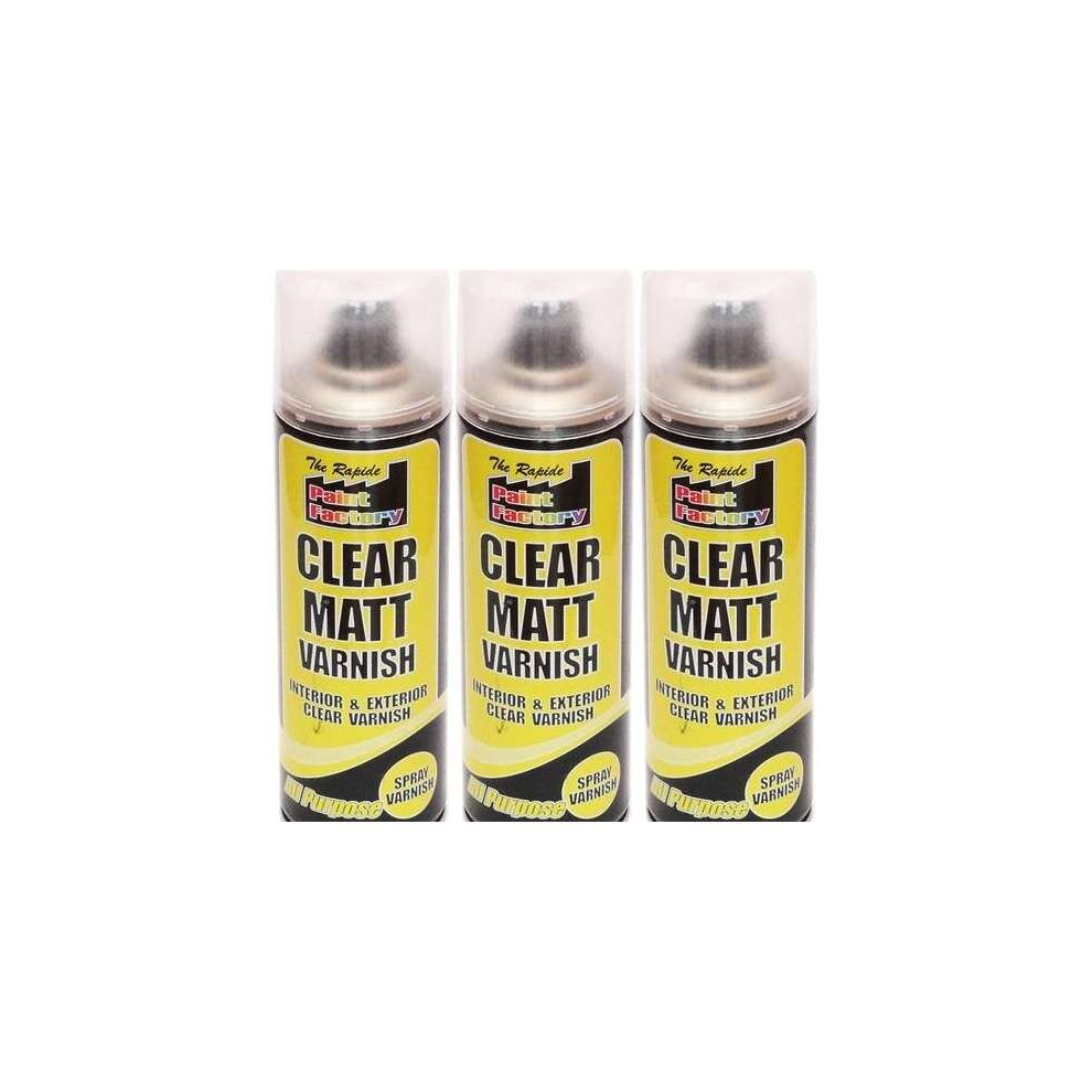 Paint Factory Clear Matt Varnish Spray Can 250ml      7127 (Pack of 3)