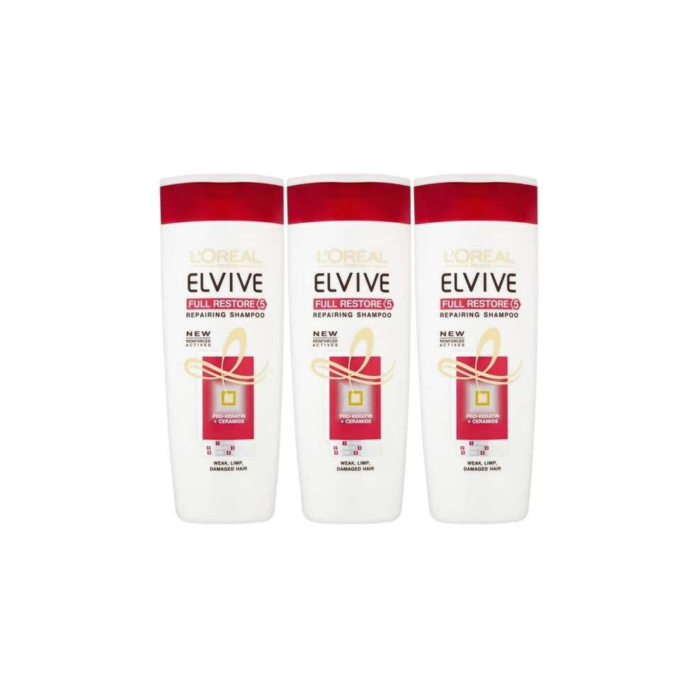 Loreal Paris Elvive Full Restore 5 Repairing Shampoo 400ml (Pack of 3)