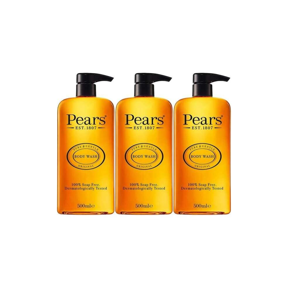 Pears Original Body Wash, Pure & Gentle 500ml (Pack of 3)