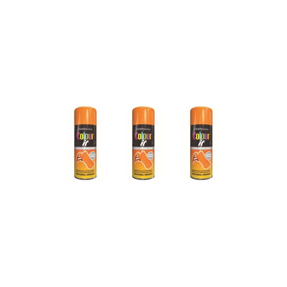 Paint Factory All Purpose Orange Gloss 400ML (Pack of 3)