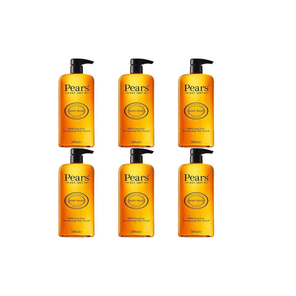 Pears Original Body Wash, Pure & Gentle 500ml (Pack of 6)