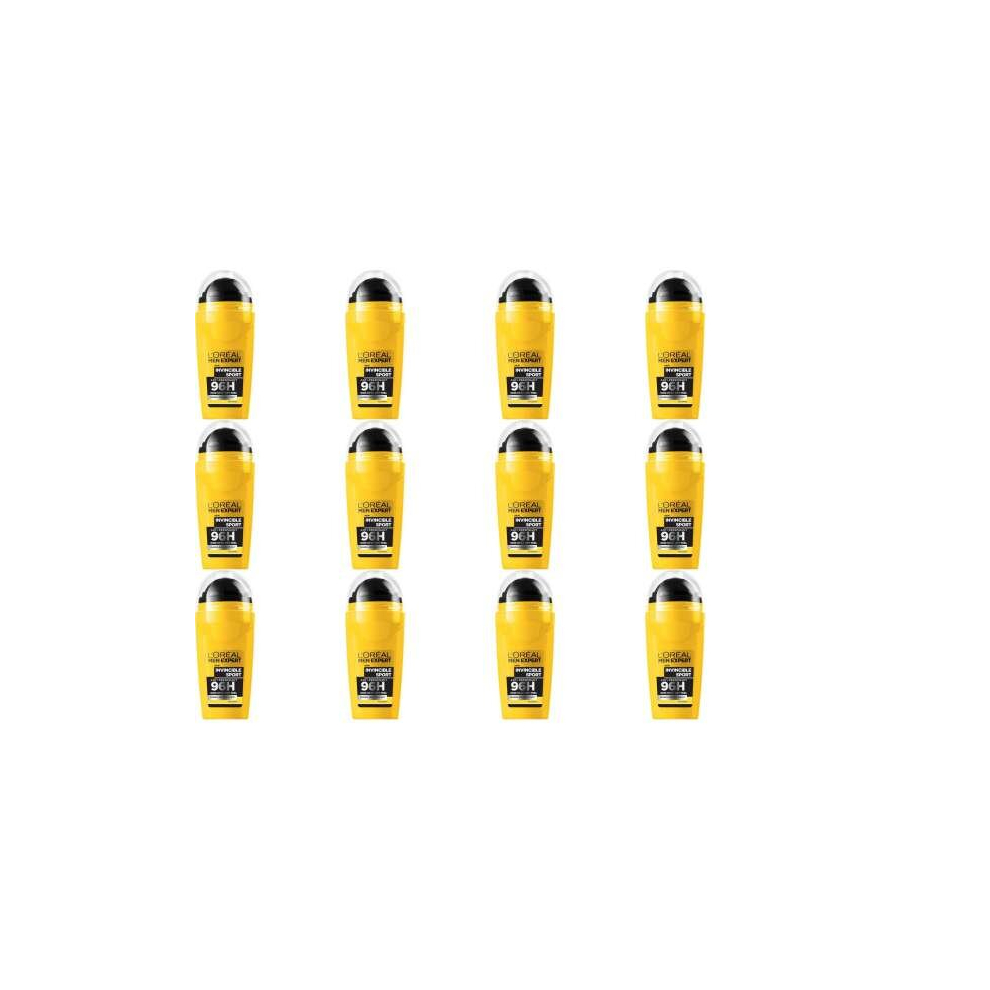 LOreal Men Expert Invincible Sport 96H Roll-On Deodorant, 50ml (Pack of 12)
