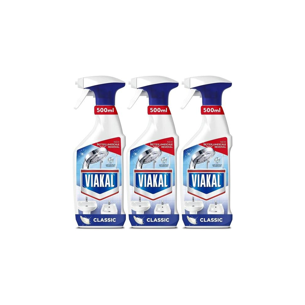 Viakal Classic Limescale Remover Spray, 500ml (NOT FEBREZE) (Blue Spray) (Pack of 3)