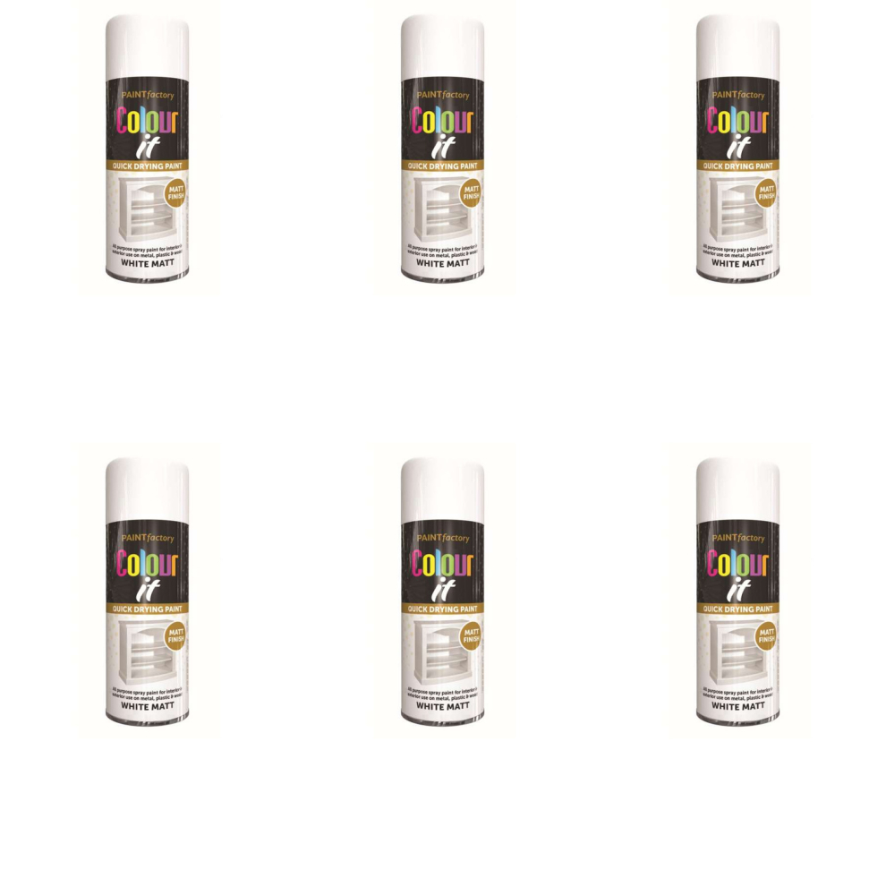 Paint Factory All Purpose White MATT 400ml (Pack of 6)