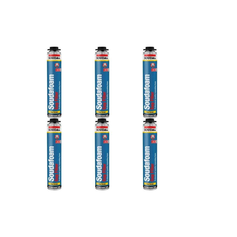 Soudal Soudafoam Gap Filler, Gun Grade, 750ml 5741 (130585) (Pack of 6)