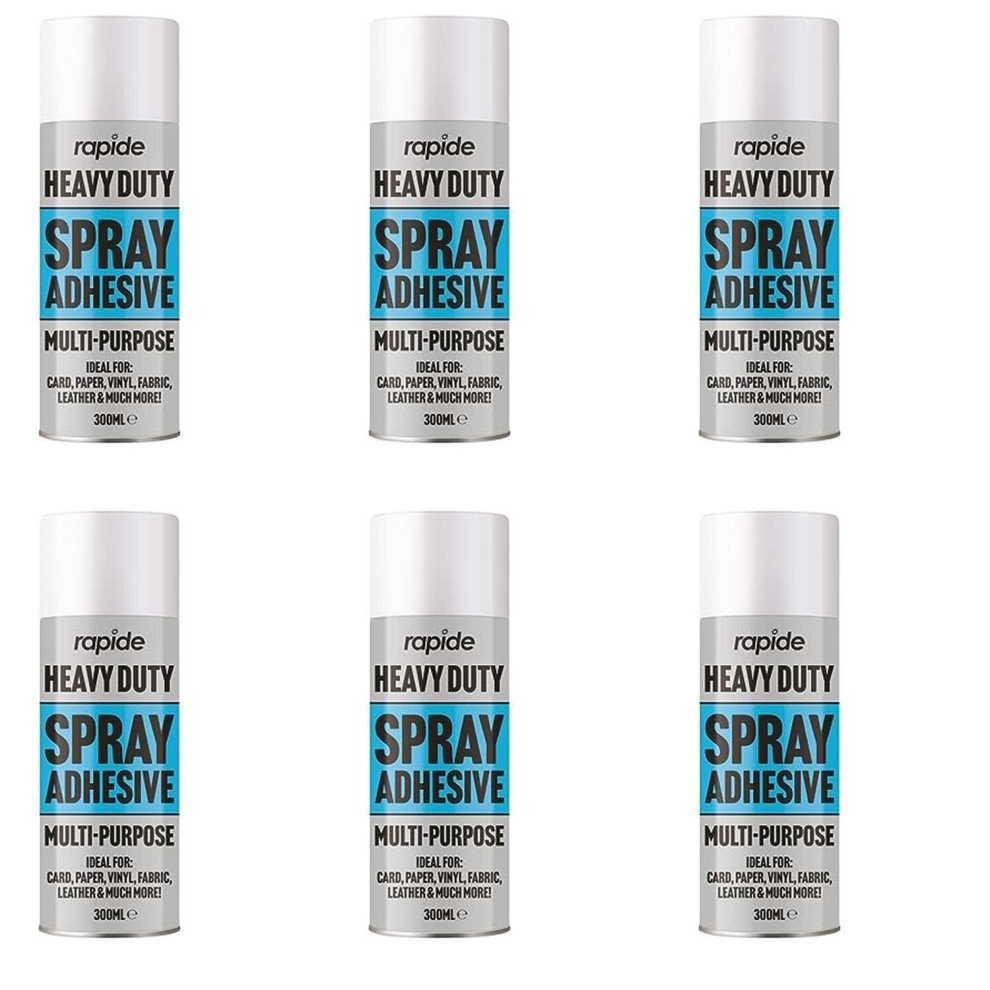 Rapide Heavy Duty Spray Adhesive Glue Multipurpose 300ml 95404 (Pack Of 6)