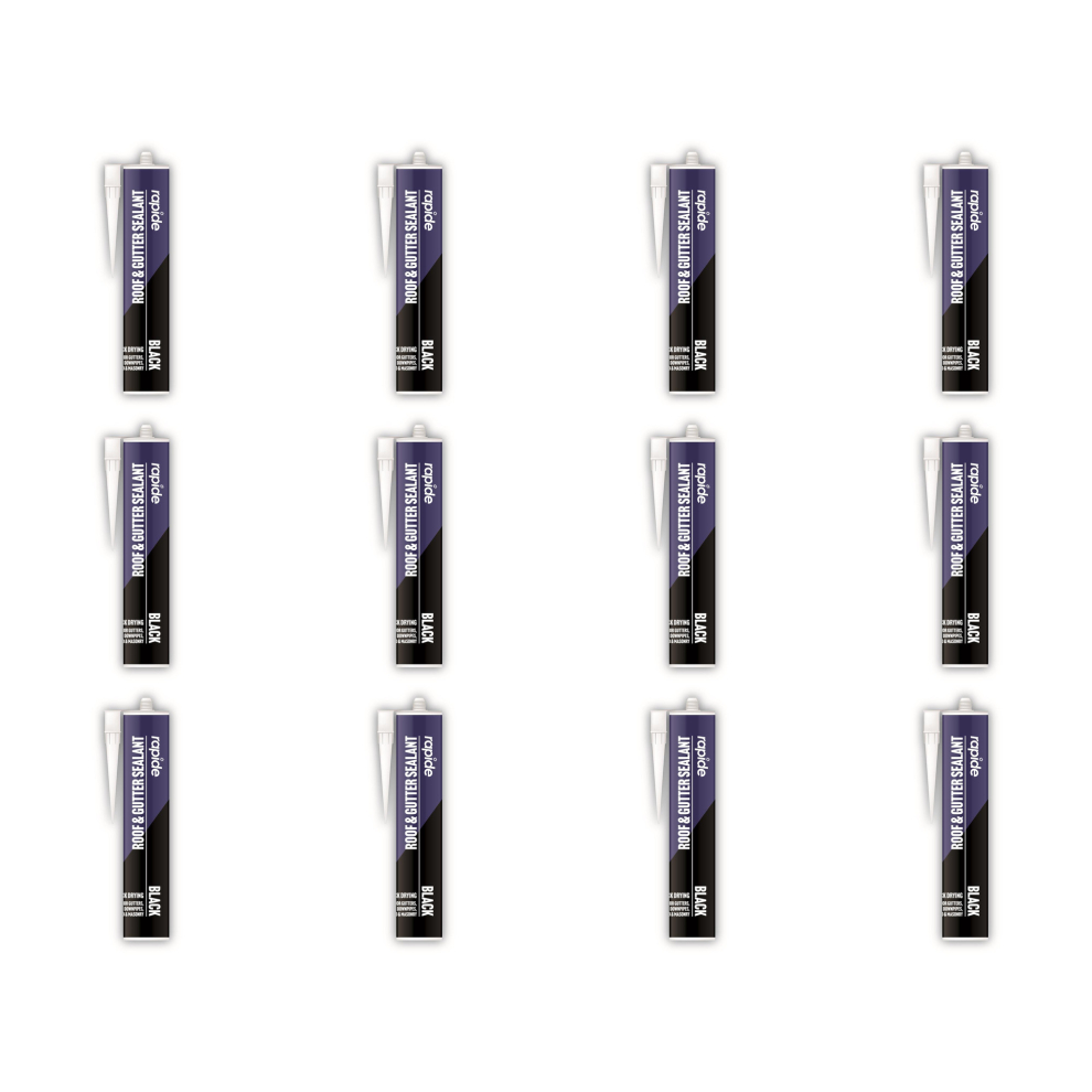 Rapide Roof & Gutter Sealant Black 260ml (Pack of 12)