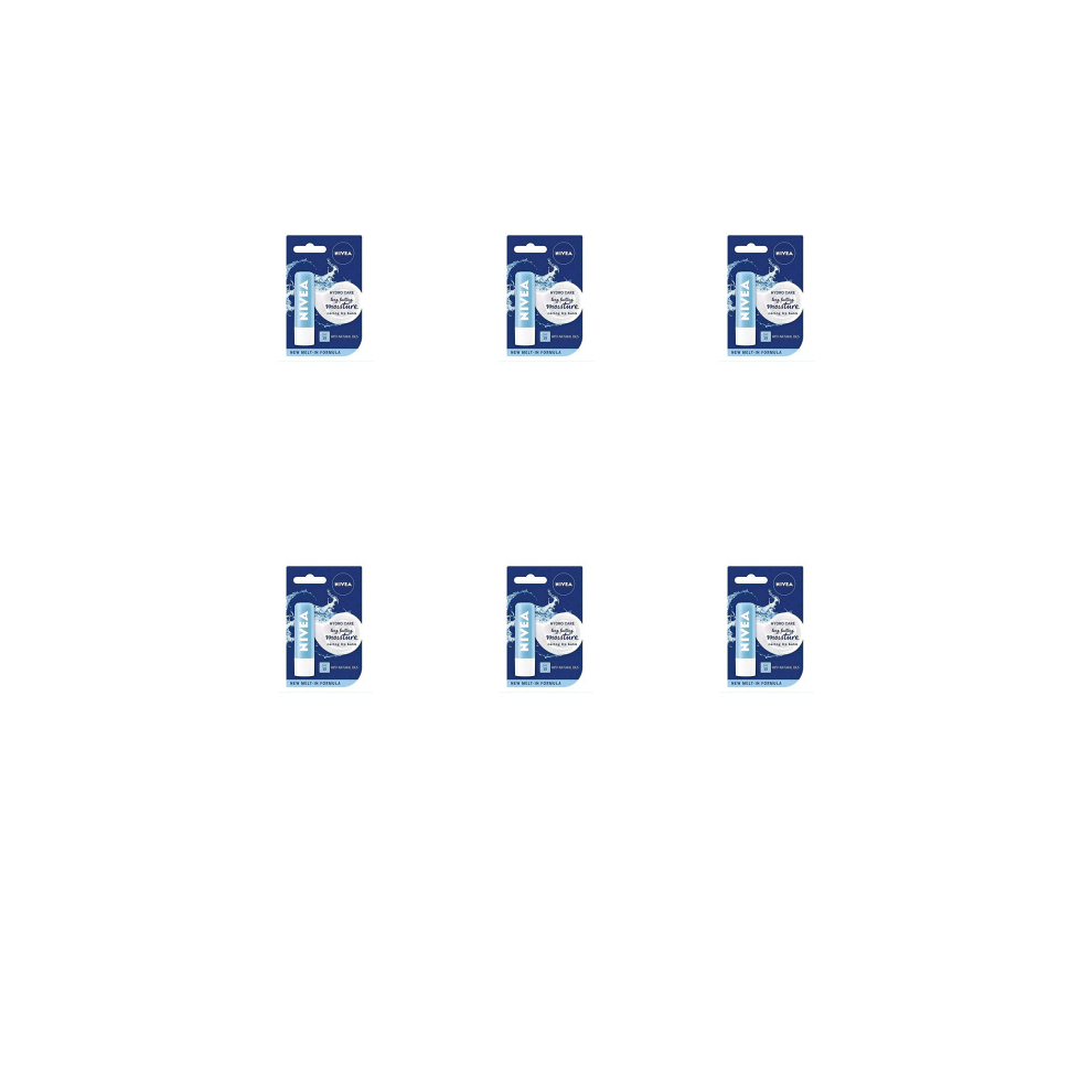 Nivea Hydro Care Long Lasting Moisturising Lip Balm Spf 15, 4.8G (Pack Of 6)