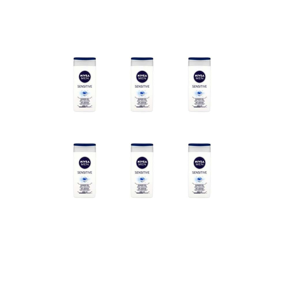 NIVEA MEN Sensitive Shower Gel 250ml (Pack of 6)