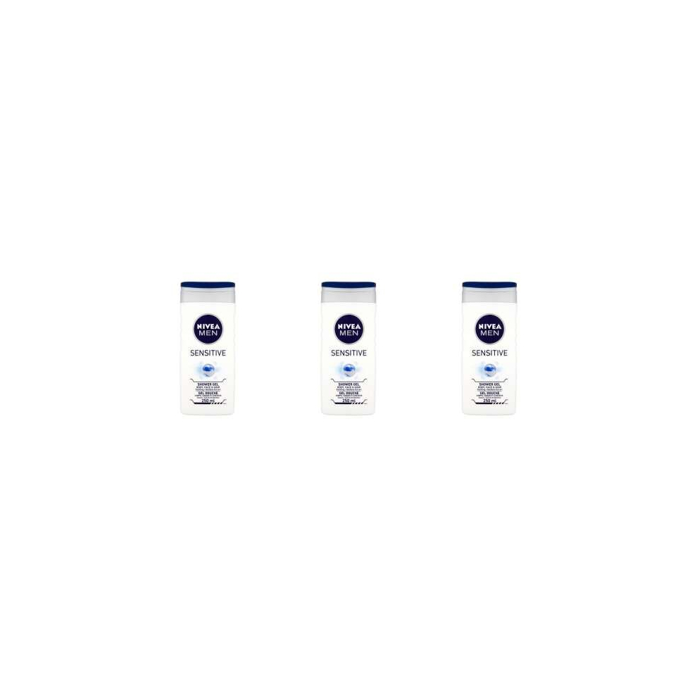 NIVEA MEN Sensitive Shower Gel 250ml (Pack of 3)