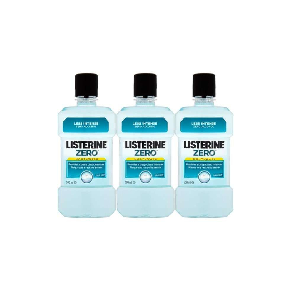 Listerine Zero Mild Mint 500ml (Pack of 3)