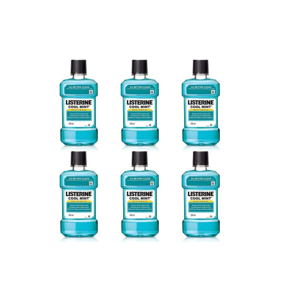 Listerine Antibacterial Mouthwash Cool mint, 500ml (Pack of 6)