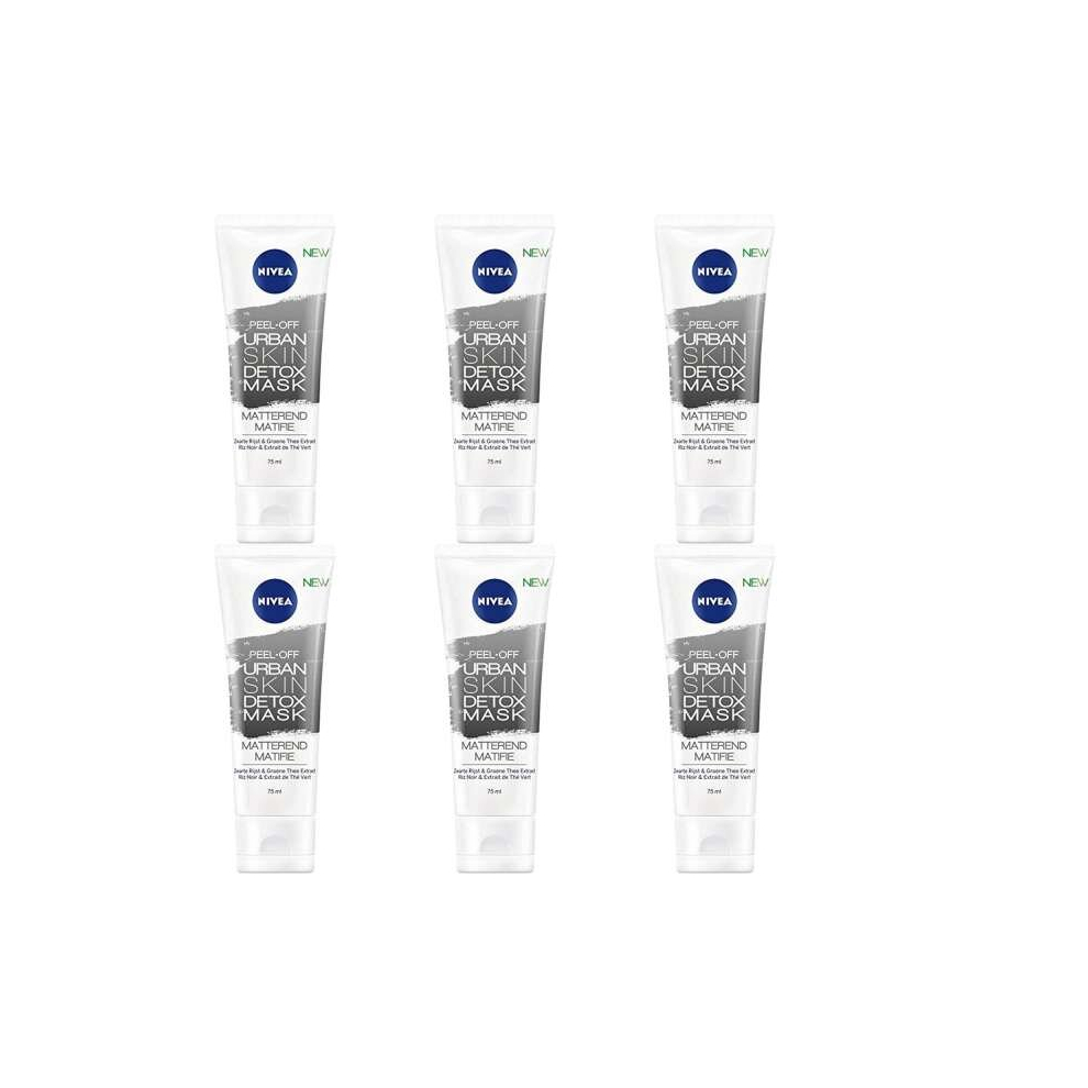 Nivea Peel Off Urban Skin Detox Face Mask, 75ml (Pack of 6)