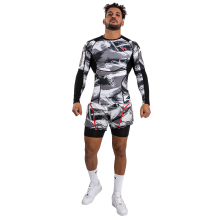 (Medium) VENUM ELECTRON 3.0 MMA LONG SLEEVE RASHGUARD - CAMO GREY