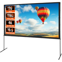 VEVOR Projektionsleinwand mit Ständer, 120 Zoll 16:9 4K 1080 HD Außenleinwand mit Ständer