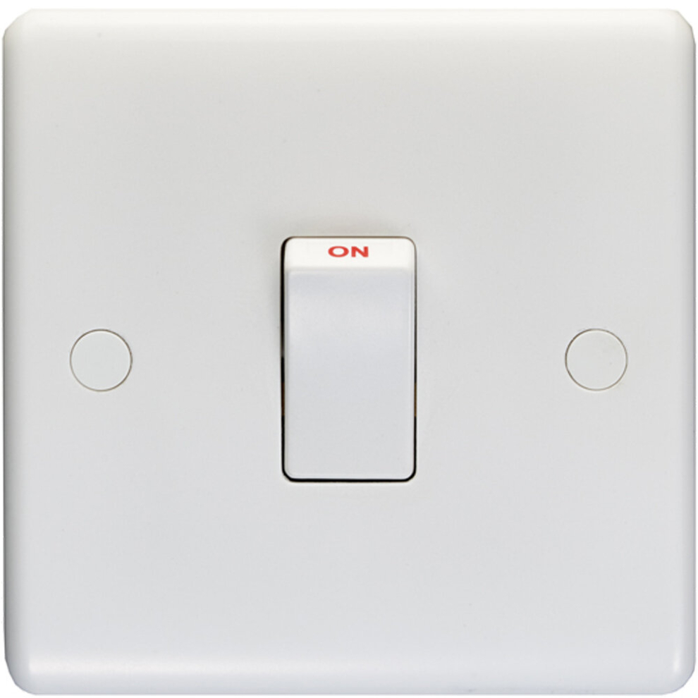Loops White 1 Gang Single 20A Dp Switch - Plastic Wall Plate Outlet Kitchen Appliance - Decorative Appliance Switch Wall Plate - Image 2