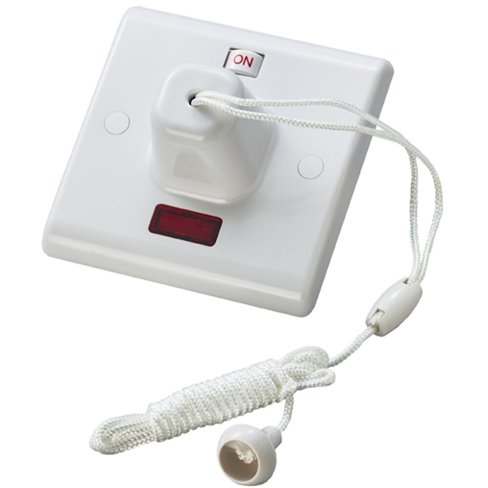 B&Q - 1.6M Pull Cord Ceiling Switch45A & NeonWhite Plasitc Oven Appliance Rose - Image 2