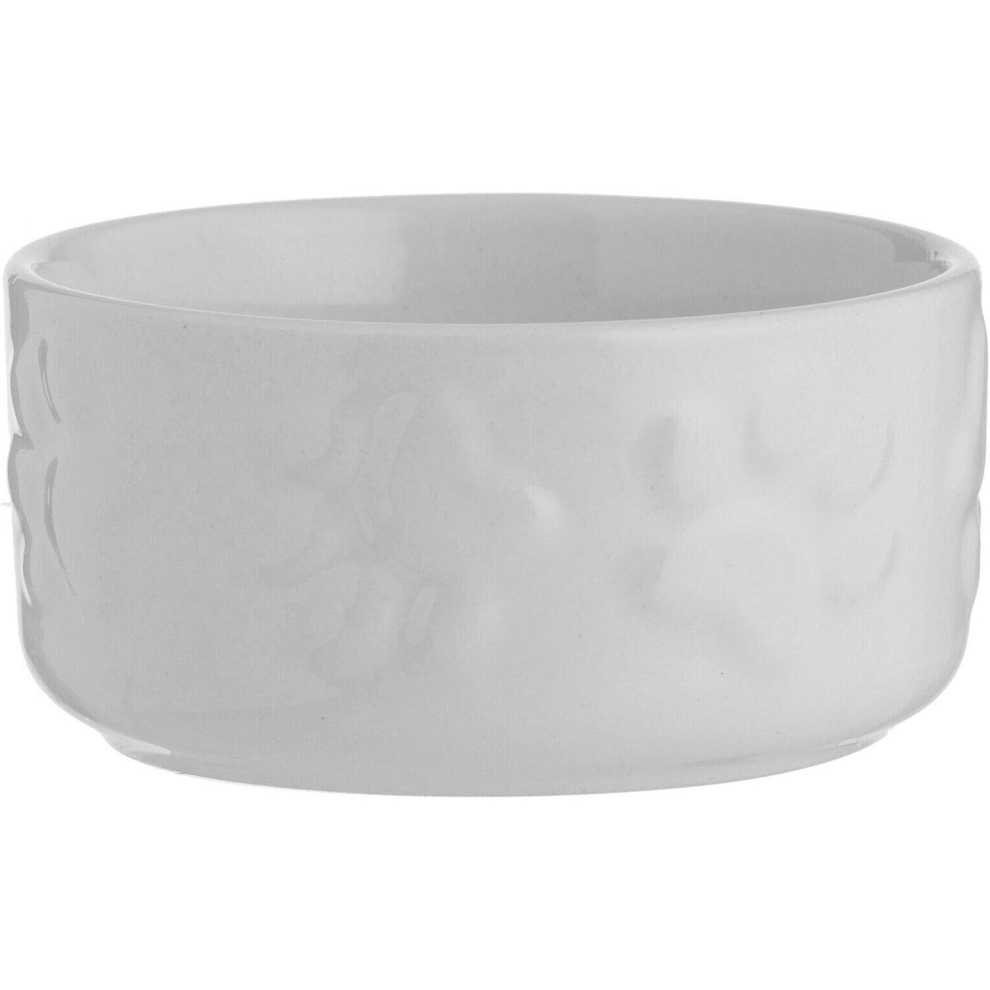 White Pet Bowl Heavyweight Stoneware Hamster Guinea Pig Feeding Bowl