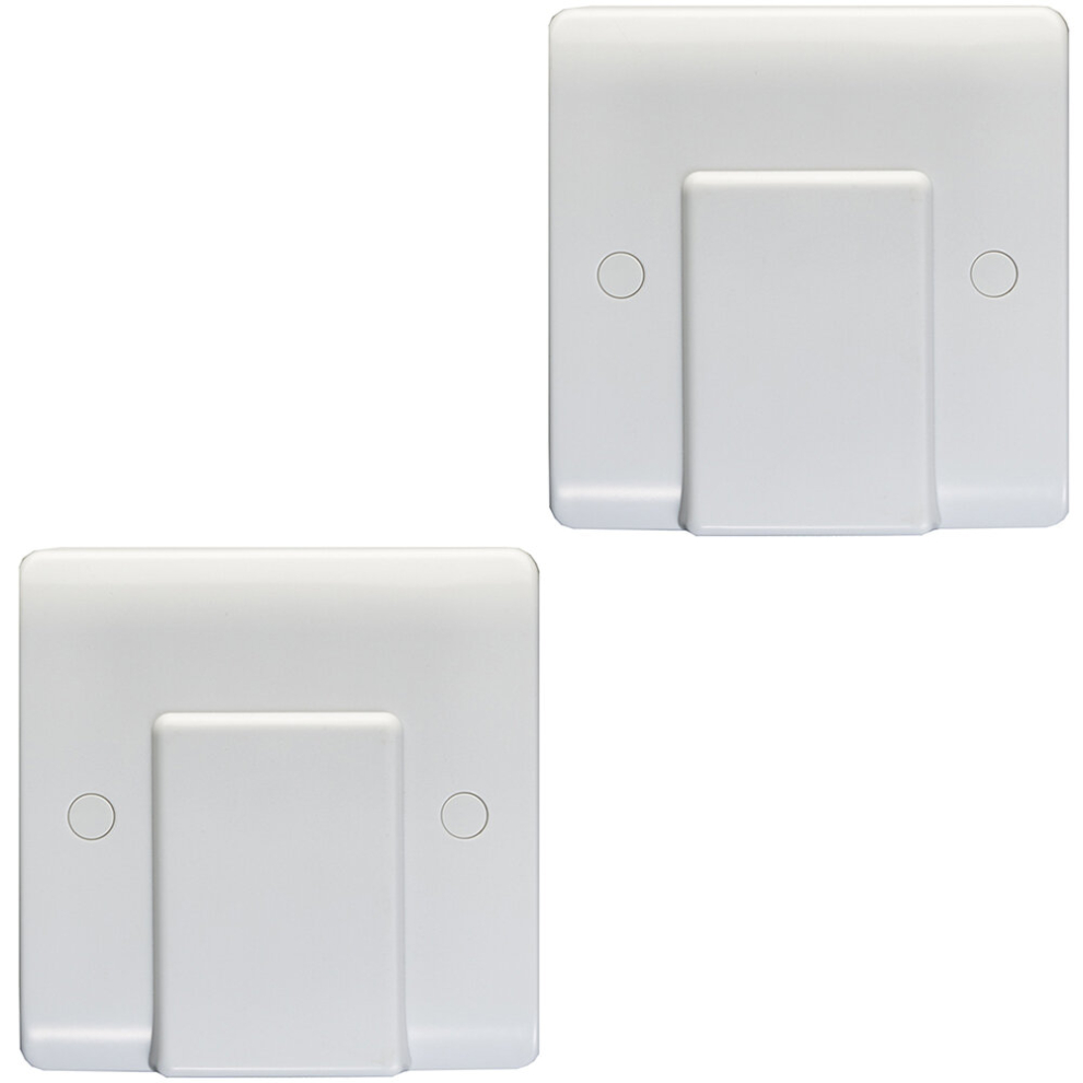 2 Pack 1 Gangle Single 20A Flex Outlet White Plastic Boiler Appliance Wall Plate 5056581970305