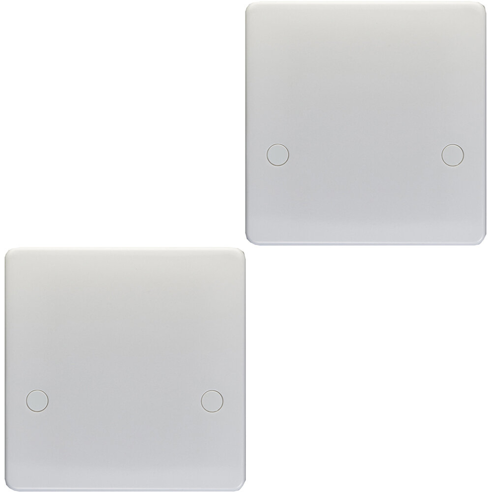 2 Pack 1 Gangle Single 45A Flex Outlet White Plastic Cooker Appliance Wall Plate 5056581970329