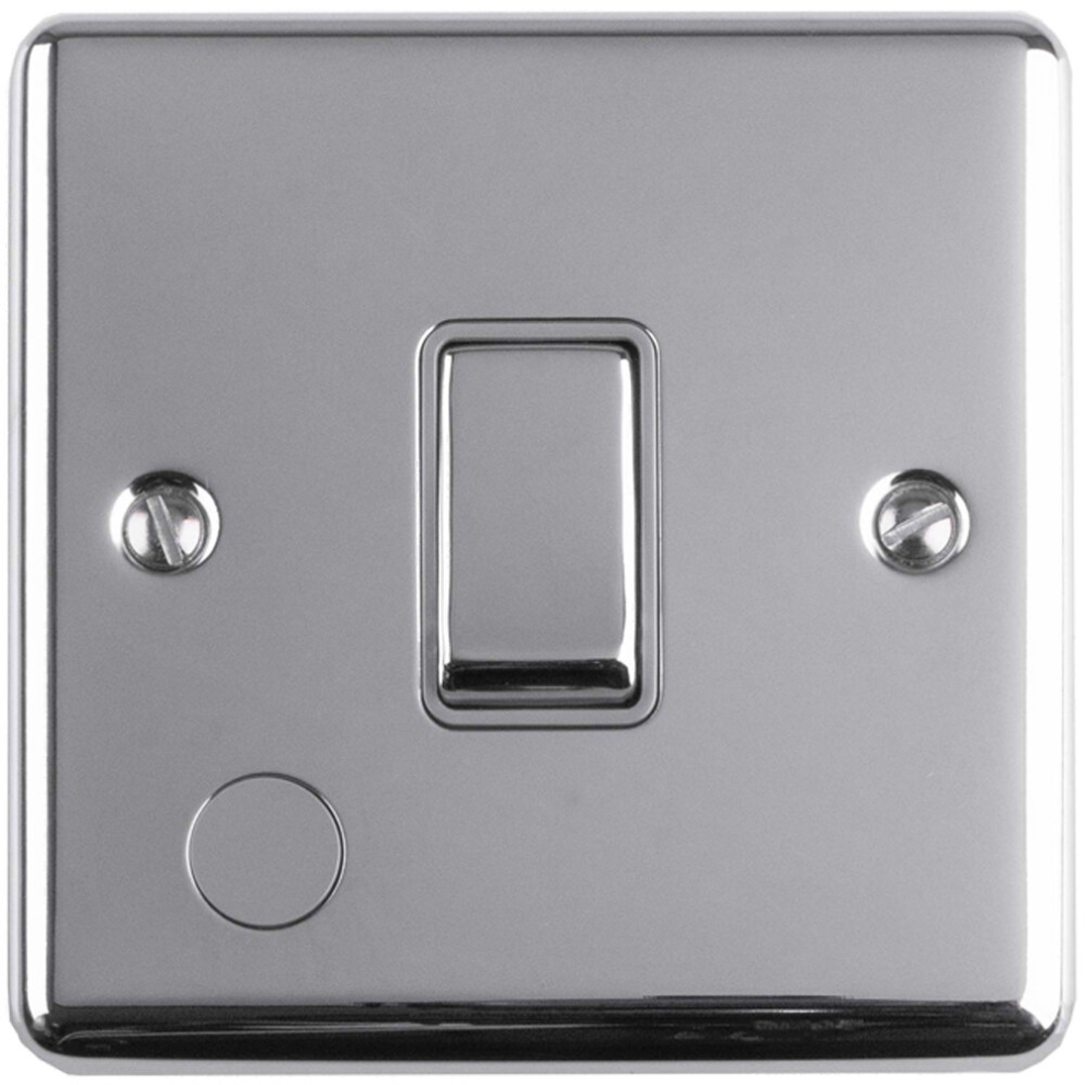 1 Gang 13A Unswitched Fuse Spur POLISHED CHROME & GREY Metal Mains Isolation