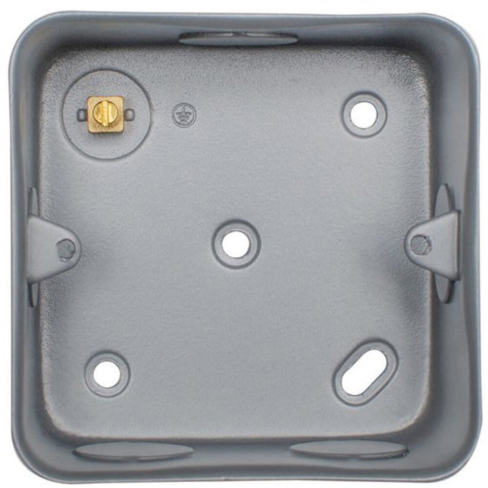1 Gang 40Mm Surface Mount Metal Clad Back Box Switches & Sockets Rounded Earth - Image 2