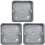 Loops 3 PACK 1 Gang 40mm Surface Mount METAL CLAD Back Box Switch Socket Rounded Earth 1