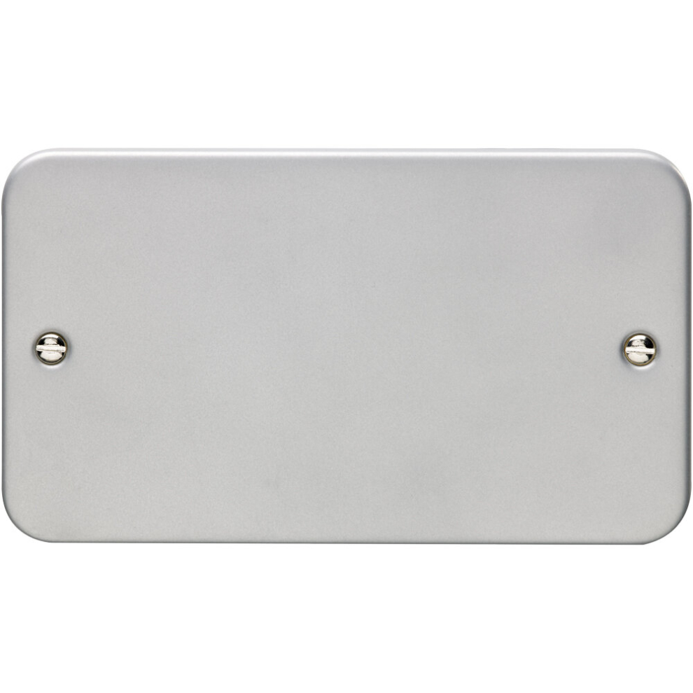 Double HEAVY DUTY METAL CLAD Blanking Plate Round Edged Wall Box Hole Cover Cap