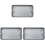 Loops 3 PACK 2 Gang 40mm Surface Mount METAL CLAD Back Box Switch Socket Rounded Earth 1