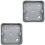 Loops 2 PACK 1 Gang 40mm Surface Mount METAL CLAD Back Box Switch Socket Rounded Earth 1