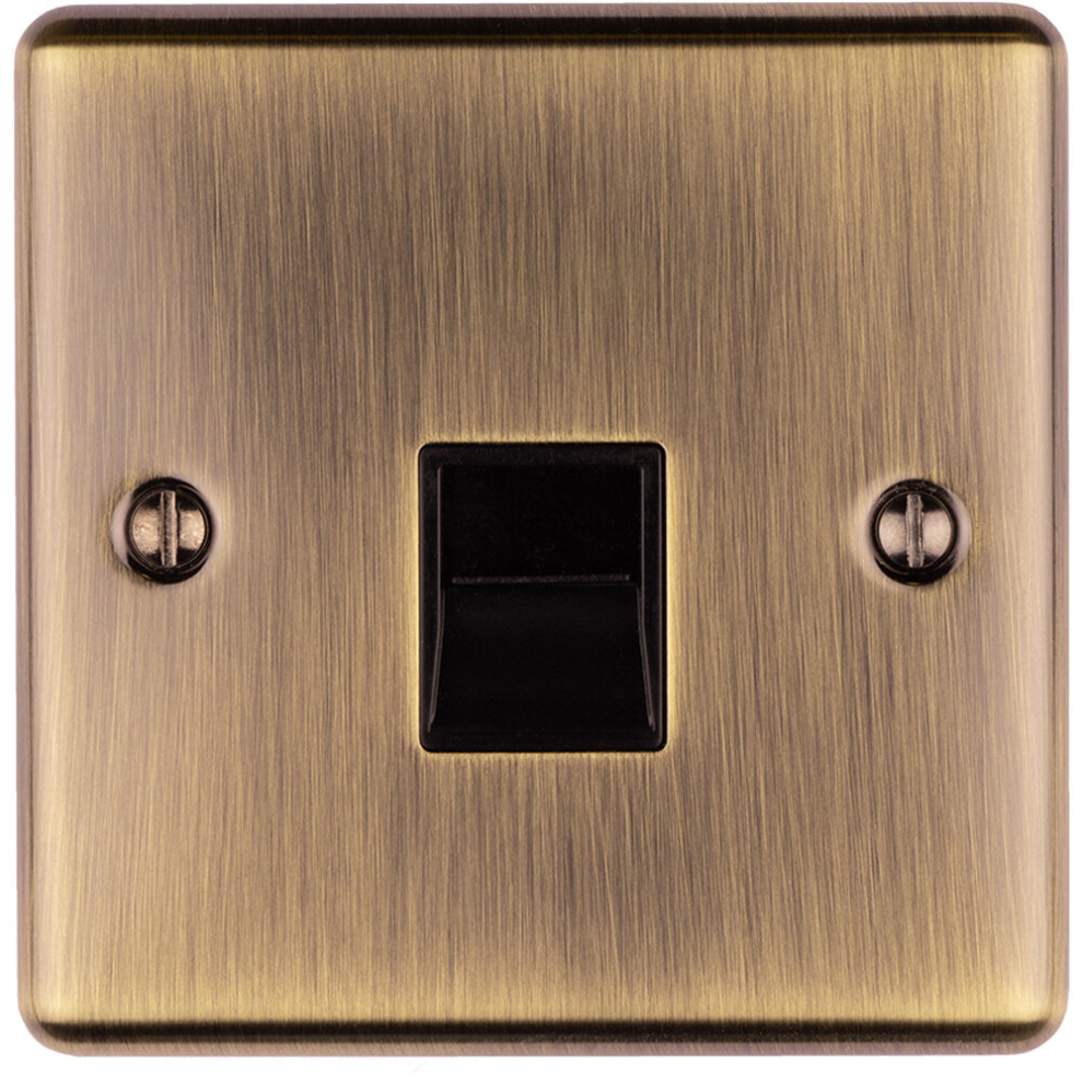 Loops 1 Gang Bt Extension Telephone Wall Socket Antique Brass Slave Secondary Outlet