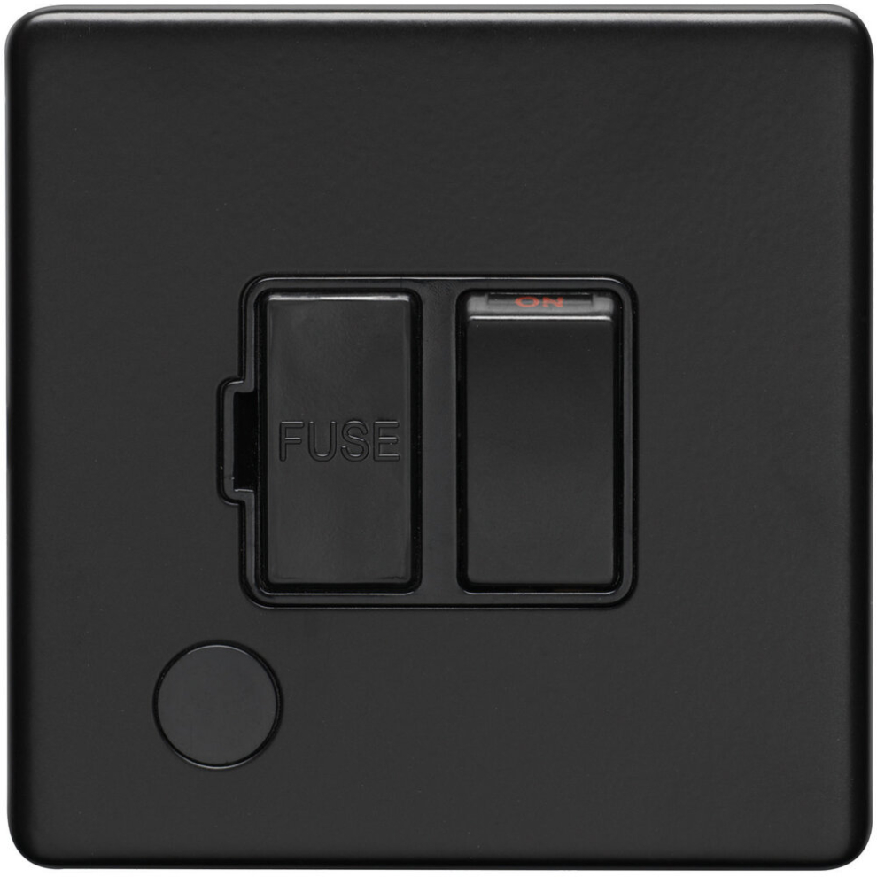 Loops 1 Gang 13A Switched Fuse Spur & Flex Outlet Screwless Matt Isolation Black