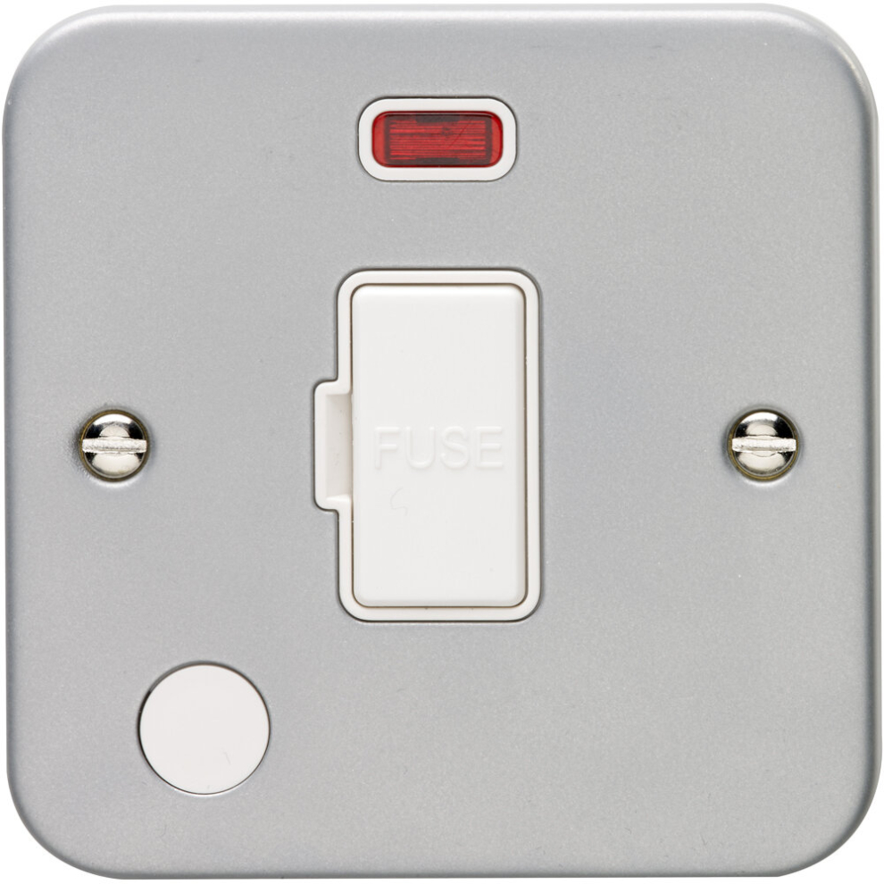 13A Dp Unswitched Fuse Spur Flex Outlet & Neon Heavy Duty Metal Clad Isolation 5056581978219