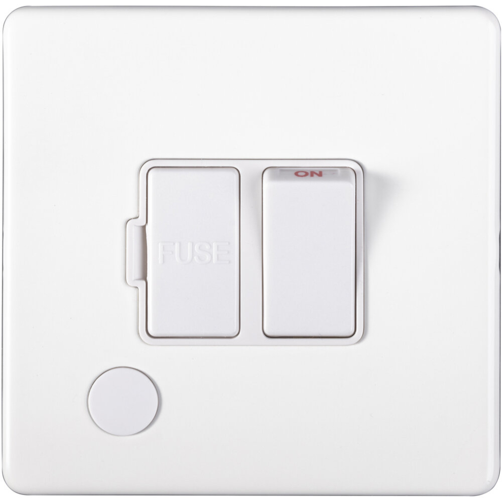 Loops 1 Gang 13A Switched Fuse Spur & Flex Outlet Screwless Matt Isolation White
