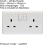 Loops 2 Gang Double Pole 13A Switched UK Plug Socket - WHITE PLASTIC Wall Power Outlet 2