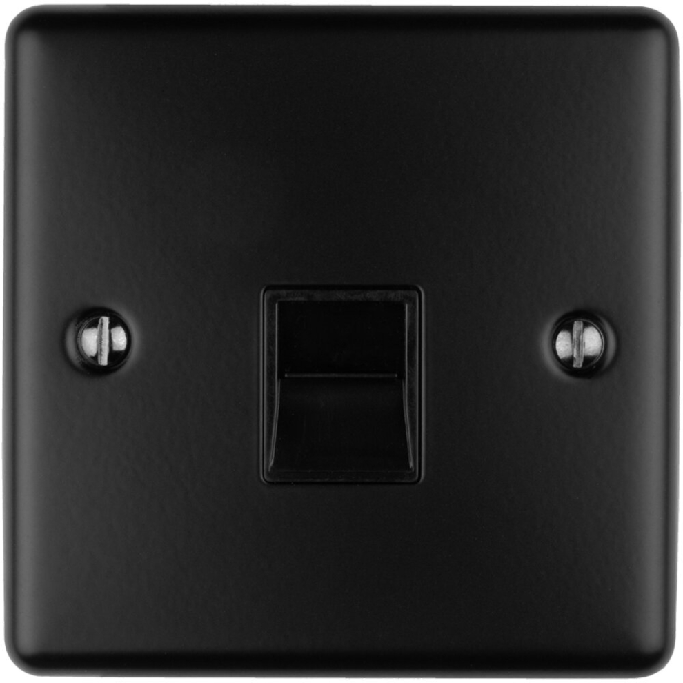 Loops 1 Gang Single Bt Telephone Master Socket Matt Black Wall Outlet Face Plate