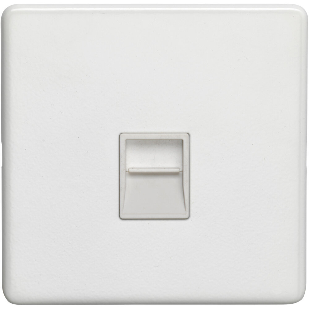 Loops 1 Gang Extension Telephone Wall Socket Screwless Matt White Slave Secondary