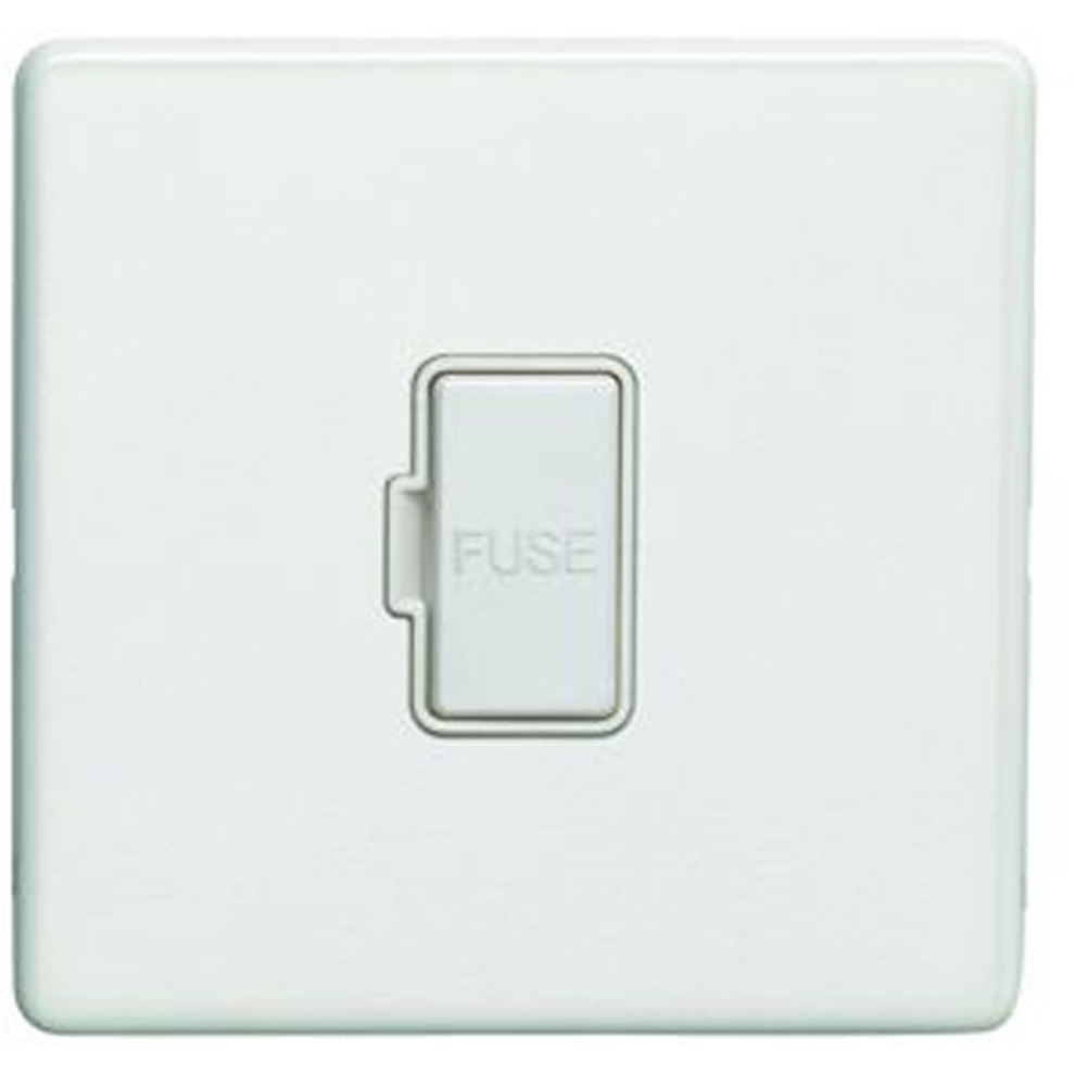 Loops 1 Gang 13A Unswitched Fuse Spur Screwless Matt Rocker Mains Isolation White